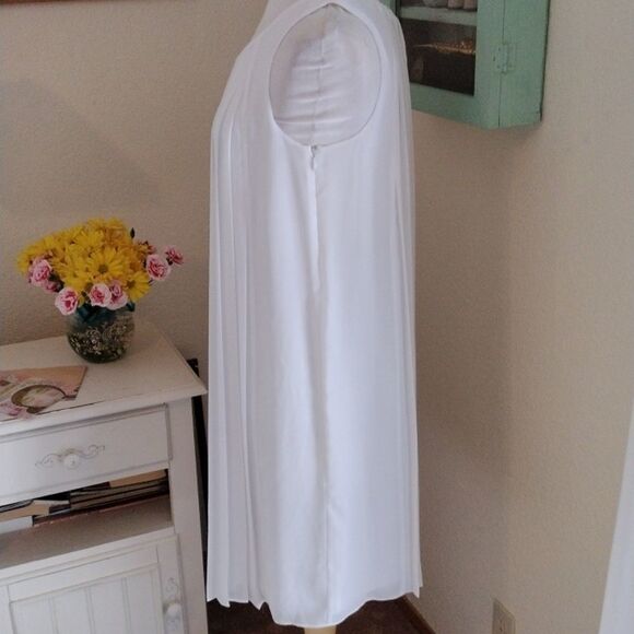 Lands' End White Knife Pleated Dressy Dress - Picture 3 of 11